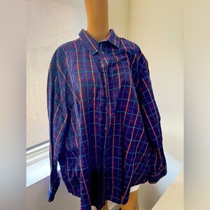 AUTH ROBERT GRAHAM 3XL CASUAL BUTTON DOWN CLASSIC FIT SHIRT PURPLE PLAID FLIP